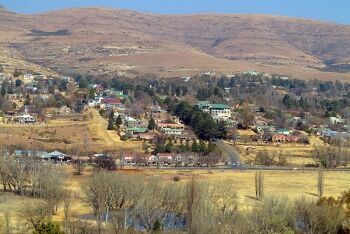 Clarens from the Clarens Golf & Trout Estate, Clarens, Free State